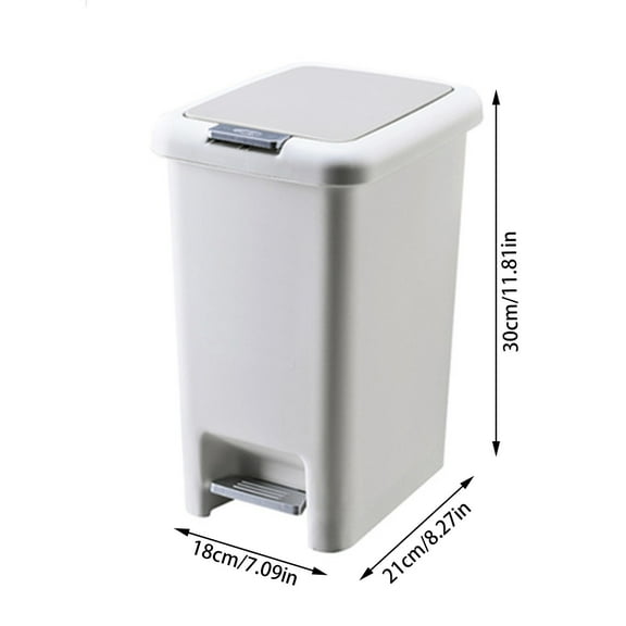 Kezqiaxn Bathroom Trash Can Trash Can Household Bathroom Kitchen Toilet with Lid Large Trash Can Slot Bedroom Plastic Open Lid Foot Operated White