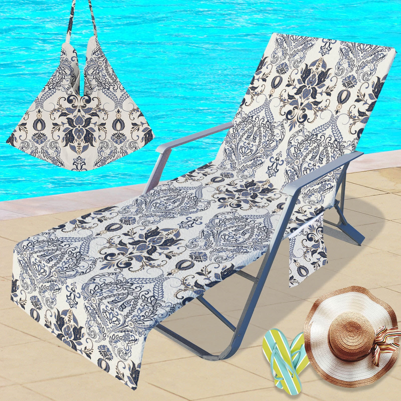 Kezqiaxn Beach Chair Cover Beach Chair Towels Patio Chaise Loungeschair