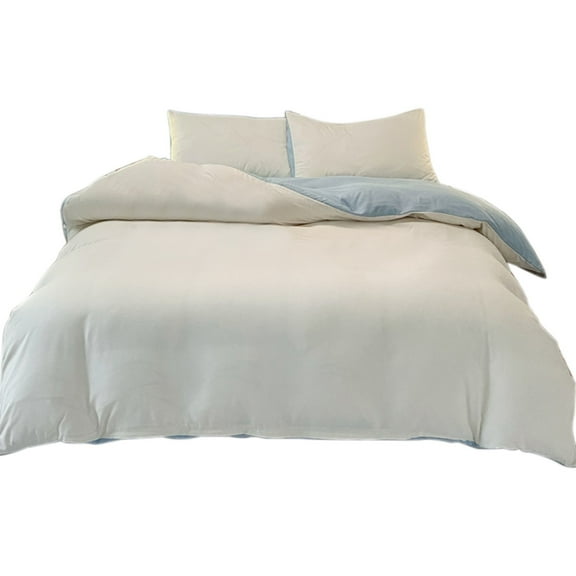 Kezqiaxn Bedding Sets Full Size 4Pcs Washable Full Size Comforter Sets, Solid Color Full Bedding Sets With Comforters, Sheets, 2 Pillowcases Breathable Germproof Blue