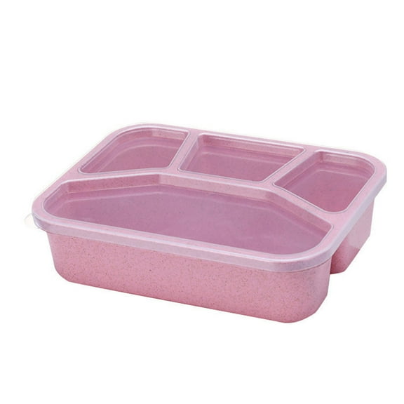 Kezqiaxn Bento Box , Four-Compartment Snack Box Pink