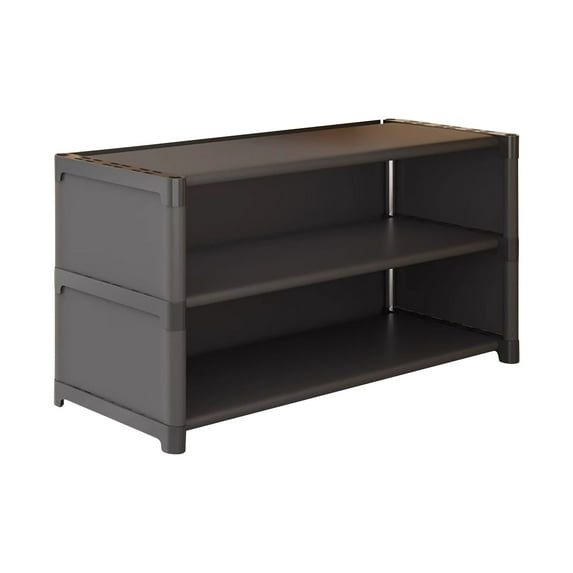 Kezqiaxn Black Shoe Rack Organizer for Closet, 3-Tier Dormitory Shoe Shelf, Stackable Non-Woven Fabric Combination Small Shoe Racks Shelves for Closets, Entryway Hallway Garage Black