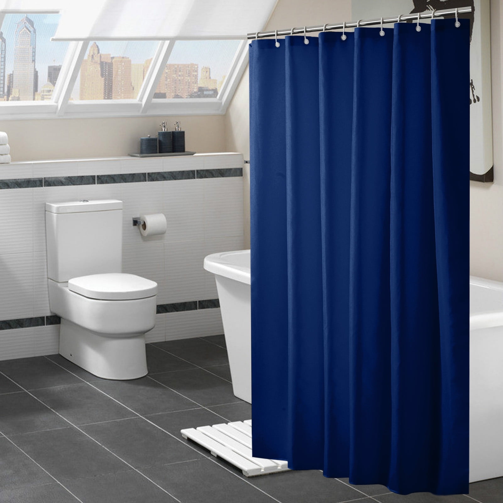 Kezqiaxn Blue Shower Curtain with Hooks Clearance, 70.87x70.87Inch