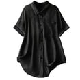 thumbnail image 1 of Kezqiaxn Button Down Shirts for Women Short Sleeve Collared Loose Blouse with Pocket Summer Tops Dressy Casual Plus Size Fashion, 1 of 6
