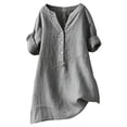 thumbnail image 1 of Kezqiaxn Button Down Shirts for Women Short Sleeve V-Neck Work Shirts with Pocket Womens Blouses Dressy Casual, 1 of 5
