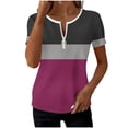 thumbnail image 1 of Kezqiaxn Button Down Shirts for Women Striped Short Sleeve Collared Summer Tops Fashion Trendy Business Work Blouses, 1 of 6