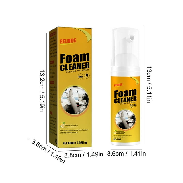 Kezqiaxn Car Cleaner Interior Cleaning Supplies Multi-Purpose Foam Cleaner Refinisher Upholstery Cleaner for Car Seats for Truck, Suv, Motorcycles, Rv 60ml