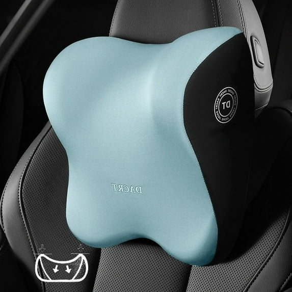 Kezqiaxn Car Neck Pillows for Pain Relief Sleeping, Memory Foam Headrest Neckpillow Protective Necks Breathable Car Headrests Cushion Relieve Stress Vehicle Seat Pillow 3.14*7.87*9.84Inches Blue