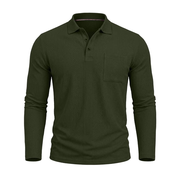 Kezqiaxn Casual Shirts for Men Fashion Long Sleeve Loose Pullover Tops Fall Collared Business Work Shirt Men's Clothing