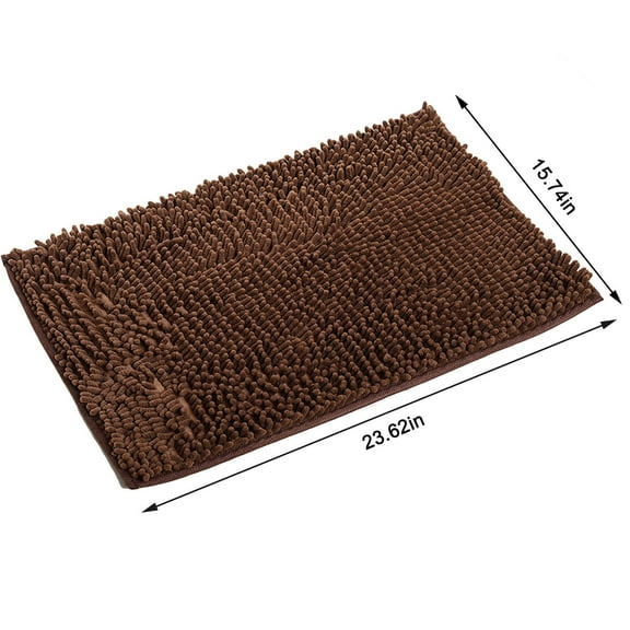 Kezqiaxn Chenille Bathroom Rugs Squares Entryway Rug for Bedroom Kitchen Living Room Carpet Absorbent Non-Slip Bath Mat, Super Absorbent for Courtyard Swimming Floor Mats Coffee