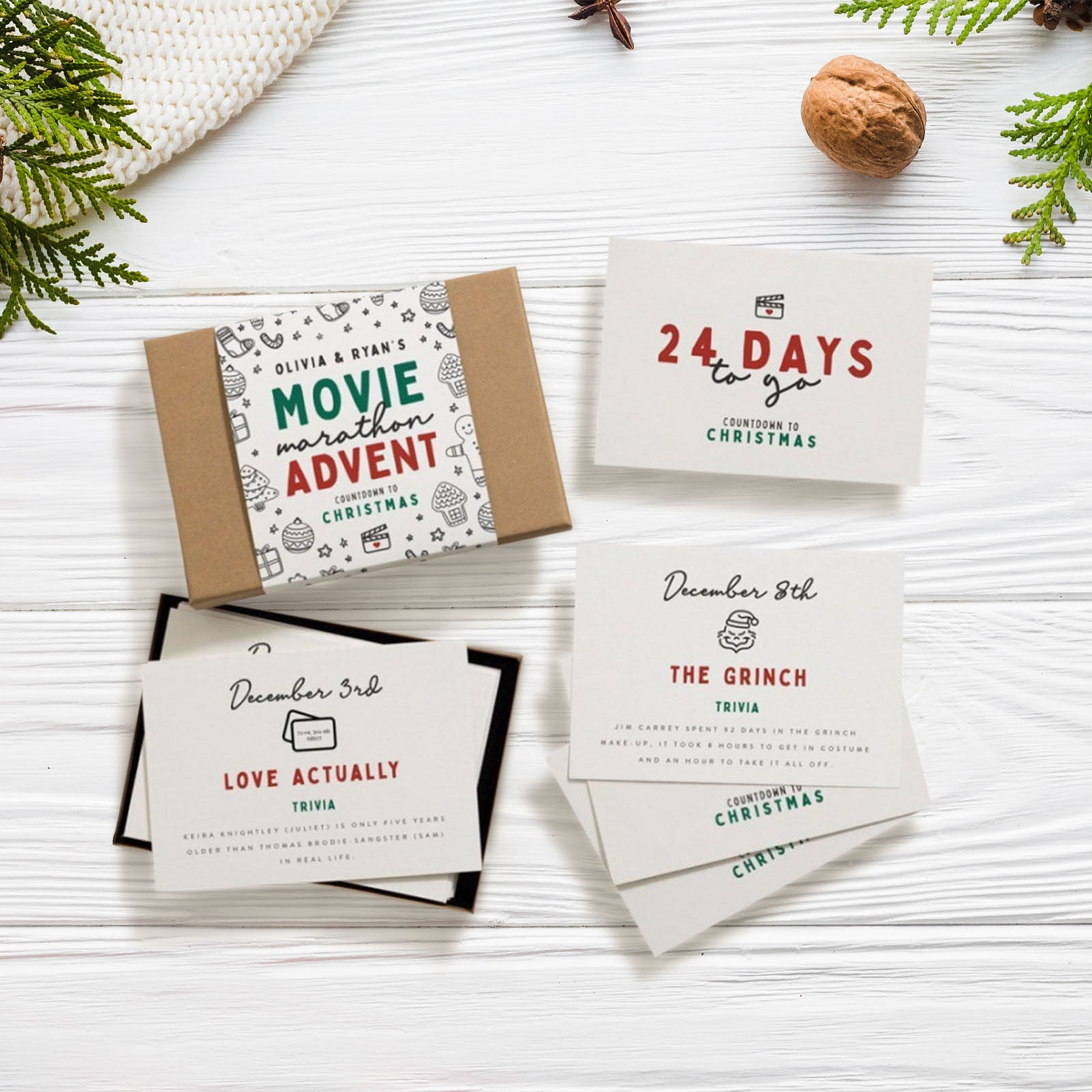 Kezqiaxn Christmas Cards Advent Calendar 2024 Christmas Card 24 Days