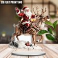 thumbnail image 1 of Kezqiaxn Christmas Decorations, Santa Claus and Reindeer Tabletop Ornament, Santa Figurine Acrylic Table Top Ornament Decoration for Kitchen Mantle Shelf Office Home Decor, 1 of 5