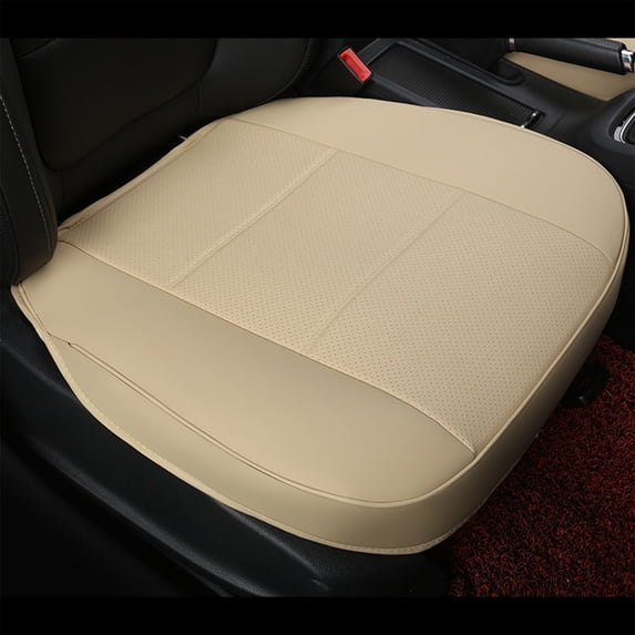 Kezqiaxn Christmas Gifts Car Front Seat Cushion for Chair, 52x51cm Winter Auto Front Seat Protector Mat, Breathable Non-Slip Car Seat Pad, Driver Car Seat Cover CushionBeige