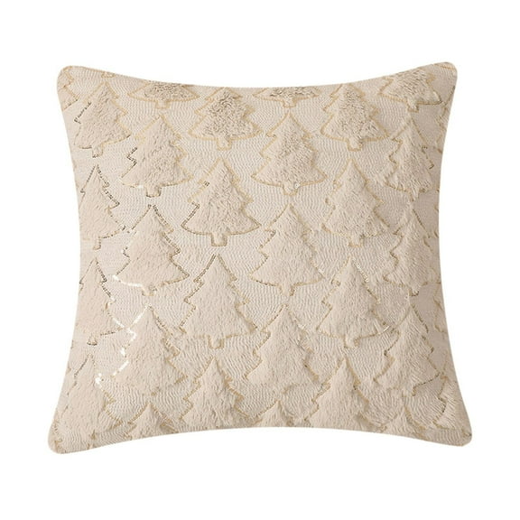 Kezqiaxn Christmas Pillow Protector 17.7x17.7Inch Soft Couch Pillow Covers Christmas Tree Throw Pillow Cover Breathable Plush Pillowcase Outdoor Sofa Back Cushion Covers for Xmas Beige