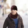 thumbnail image 1 of Kezqiaxn Christmas Scarf Set for Men 3Pcs Winter Hat Scarf Gloves Set Knit Beanie Hat Neck Warmer Scarf and Touches Screen Gloves Set Faux Fleece Lined Cap for Men Women Wine, 1 of 4