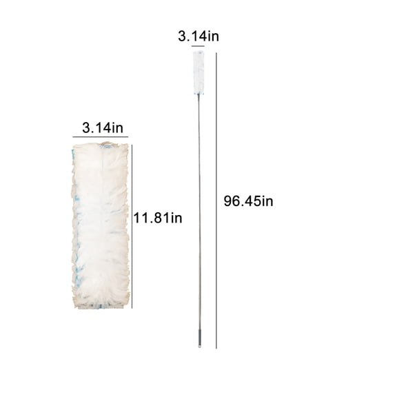 Kezqiaxn Cleaning Supplies Disposable Statics Duster Heavy Duty Extendable Handle Starters Kit for Furniture, Blinds, Ceiling Fans White