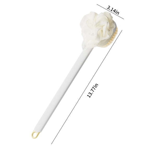 Kezqiaxn Cleaning Supplies Scrubbing Bath Brush, Long Handle Back Rubbing Bath Brush, Soft Feathered Bath Brush, Mud Scrubbing Back Rub Bathroom Bath Brush, 2 Pack White