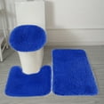 thumbnail image 1 of Kezqiaxn 3Pc Bath Rugs Solid Color Bath Mats Sets Bathroom Rugs Quick Dry Toilet Mat with With Seat Cover Soft Water Absorption Non-Slip Thick Washable Rug Carpet Blue, 1 of 8