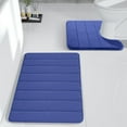 thumbnail image 1 of Kezqiaxn Bathroom Rugs Sets 2 Piece Memory Foam Bath Mat Set Bathroom Rugs Toilet Mats Soft Comfortable Water Absorption Non-Slip Thick Machine Washable Dry Mat for Bathroom Blue, 1 of 8