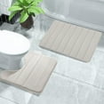 thumbnail image 1 of Kezqiaxn Bathroom Rugs Sets 2 Piece Memory Foam Bath Mat Set Bathroom Rugs Toilet Mats Soft Comfortable Water Absorption Non-Slip Thick Machine Washable Dry Mat for Bathroom Beige, 1 of 8
