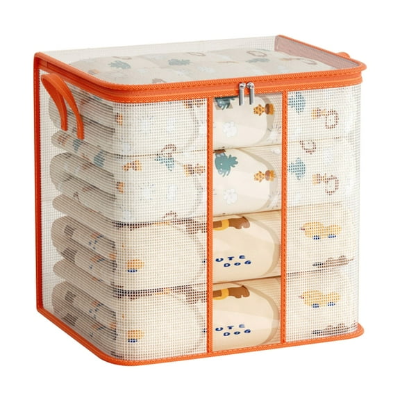 Kezqiaxn Clothing Storage Bags, PVC Perspective Storage Bag Dirt-Proof and Damp-Proof Convenient for Organizing Cotton Quilts Down Jackets Sweaters Toys Storage Boxes C