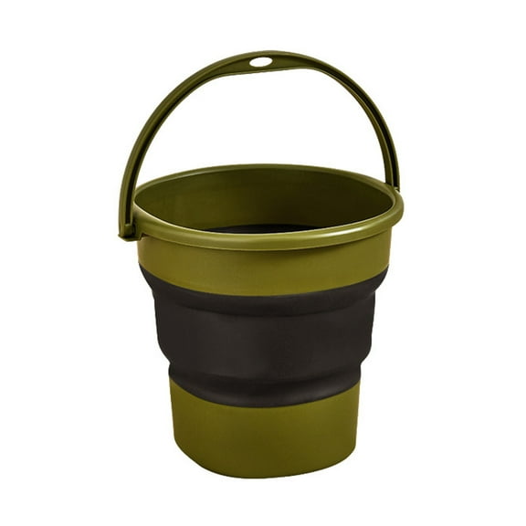 Kezqiaxn Collapsibles Plastic Bucket Foldable Vehicle Trash Can Portable Fishing Water Pail - Space Saving Outdoor Waterpot Bucket for Camping/Picnic/Fishing Green