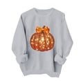thumbnail image 1 of Kezqiaxn Crew Neck Sweatshirts Women Thanksgiving Pumpkin Long Sleeve Fall Casual Pullover Tops Sweatshirt for Women, 1 of 7
