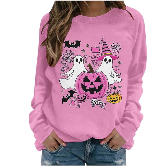 Kezqiaxn Crewneck Sweatshirts Women Halloween Costumes Long Sleeve Casual Pullover Tops Womens Sweatshirt Fall Winter Clothes