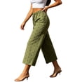 thumbnail image 1 of Kezqiaxn Cropped Pants for Women Summer Polka Dot Pattern High Waisted Loose Casual Capris with Pockets Fashion Clothing, 1 of 5