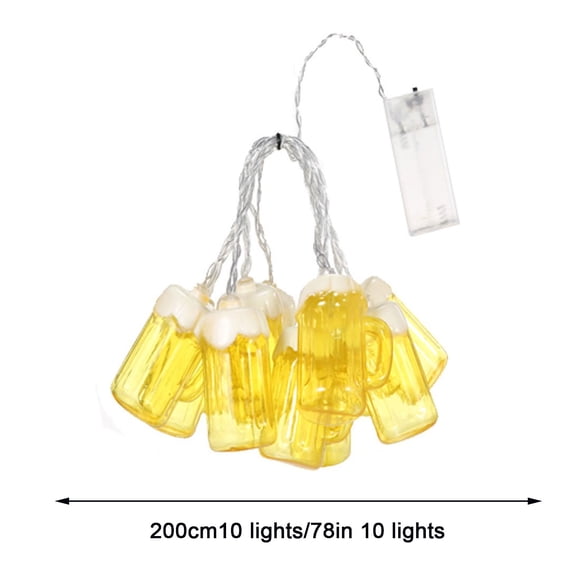 Kezqiaxn Decorative Lights Beverage Cups String Lights, Summer Outdoor Patio Decorative Lights, Bedroom Room LED Lights, Hotel Summer Theme Decorative Lights, Beach Garden Beverage Cups Yellow