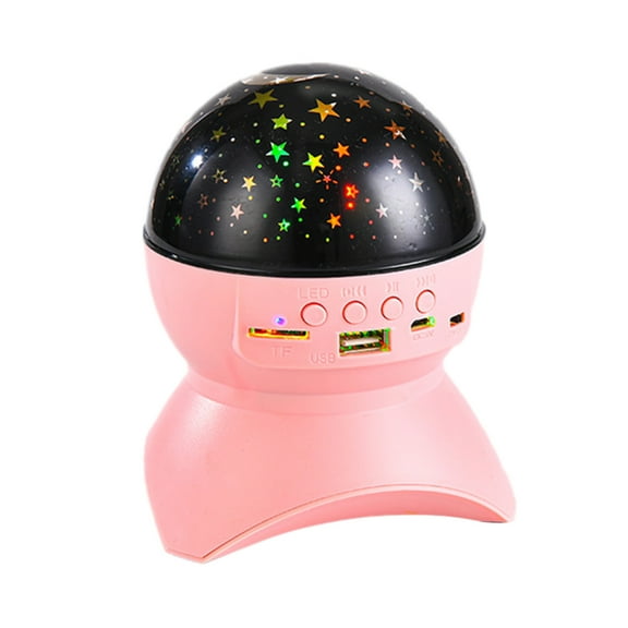 Kezqiaxn Decorative Lights Bluetooth Speaker Starlight, Bedroom Usb Projection Romantic Night Light, LED Sky Full of Rotating Music Ambient Light Pink