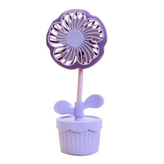 Kezqiaxn Desk Fan for Bedroom Fan Portable Mini Hand Fan with USB Rechargeable Battery 2 Speed Desk Table Fan with Base Operated Small Makeup Eyelash Fan for Women Girls Outdoor Purple