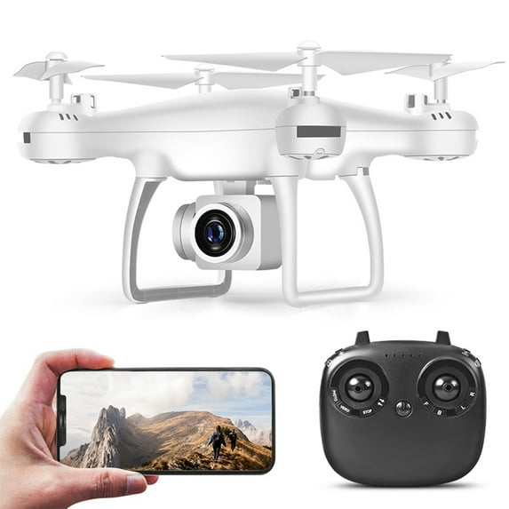 Kezqiaxn Drones with Camera 1080P for Kids Beginners, FPV Camera Drone Teenage Boy Gifts 13-15, Quadcopter with Headless Mode Follow Me Altitude Hold Toys Gifts for Kids Adults, Brushless Motor White