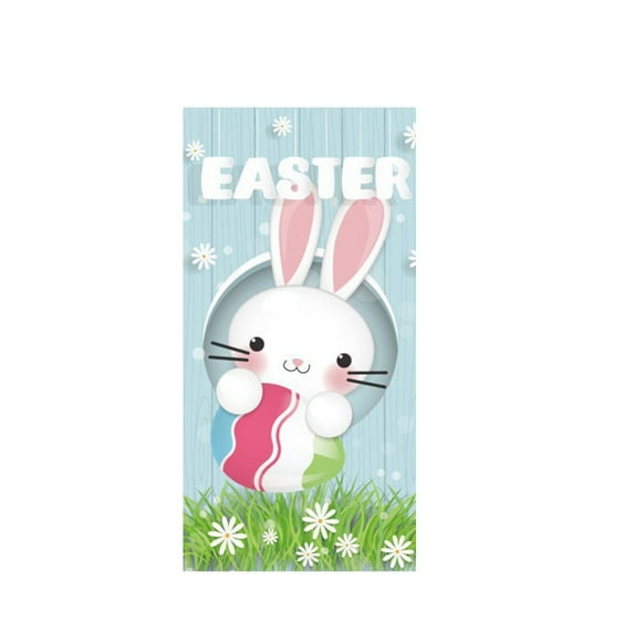 Kezqiaxn Easter Decoration Clearance, Easter Door Cover Clearance Easter Door Curtain Cute Spring Door Covers Bunny Easter Eggs Door Banner Happy Background Hanging Porch Patio Decorations