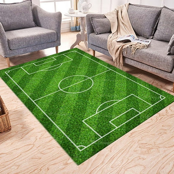 Kezqiaxn Extra Large Rugs for Living Room (39.37*78.47 Inch)Indoor/Outdoor Area Floor Rug American Football Field Carpet Home Living Room Coffee Table Non-Slip Mats Home Decoration Gifts Green
