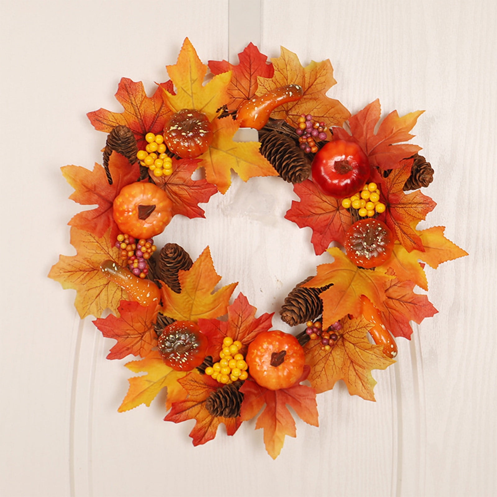 Kezqiaxn Fall Wreaths for Front Door with Maple Leaves, Fall Door ...