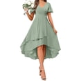 thumbnail image 1 of Kezqiaxn Flowy Dresses for Women Summer Short Sleeve V-Neck Beach Dress Womens Sundresses Fashion Clothing, 1 of 8