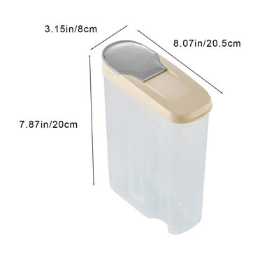 Kezqiaxn Food Storage Containers With Lids Airtight Cereal Storage Container Clear 2L Airtight Kitchen Food Storage Container With Lids and Compartments for Grain Flour Rice Nut Snacks Gray