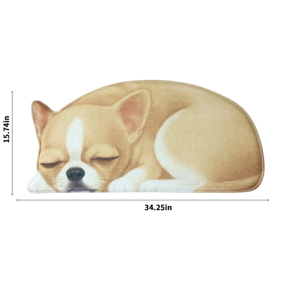 Kezqiaxn Front Door Mat 3D Cute Pet Dog Themed Carpet, Welcome Floor Doormat 34.25x15.74In Non Slip Floor Mat Summer Holiday Funny Novelty Door Mats Indoor Outdoor Decor