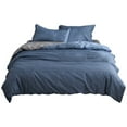 thumbnail image 1 of Kezqiaxn Full Size Bedding Sets 3Pcs Sanding Comforter Set, Sanding Duvet Cover and 2 Pillow Cover, All Season Soft Microfiber Complete Bedding Set for Home/Travel/Hotel Blue, 1 of 6