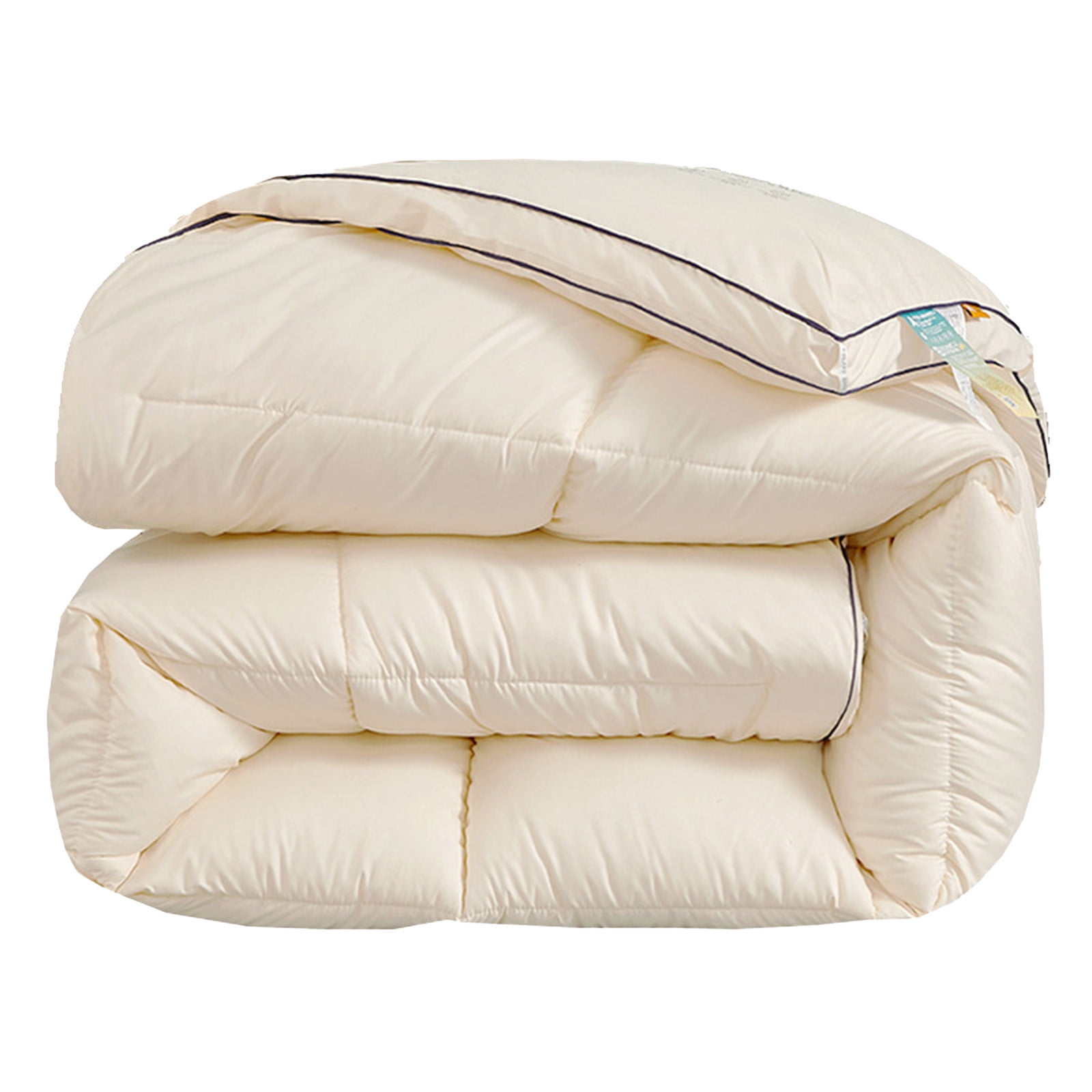 Kezqiaxn Full Size Comforter, 78.7x59In Comforter Duvet Insert, All Season Quilted Down Alternatives, Hotel Luxury Soft, Skin-friendly Machine Washable Reversible Quilted with Corner Tabs Beige
