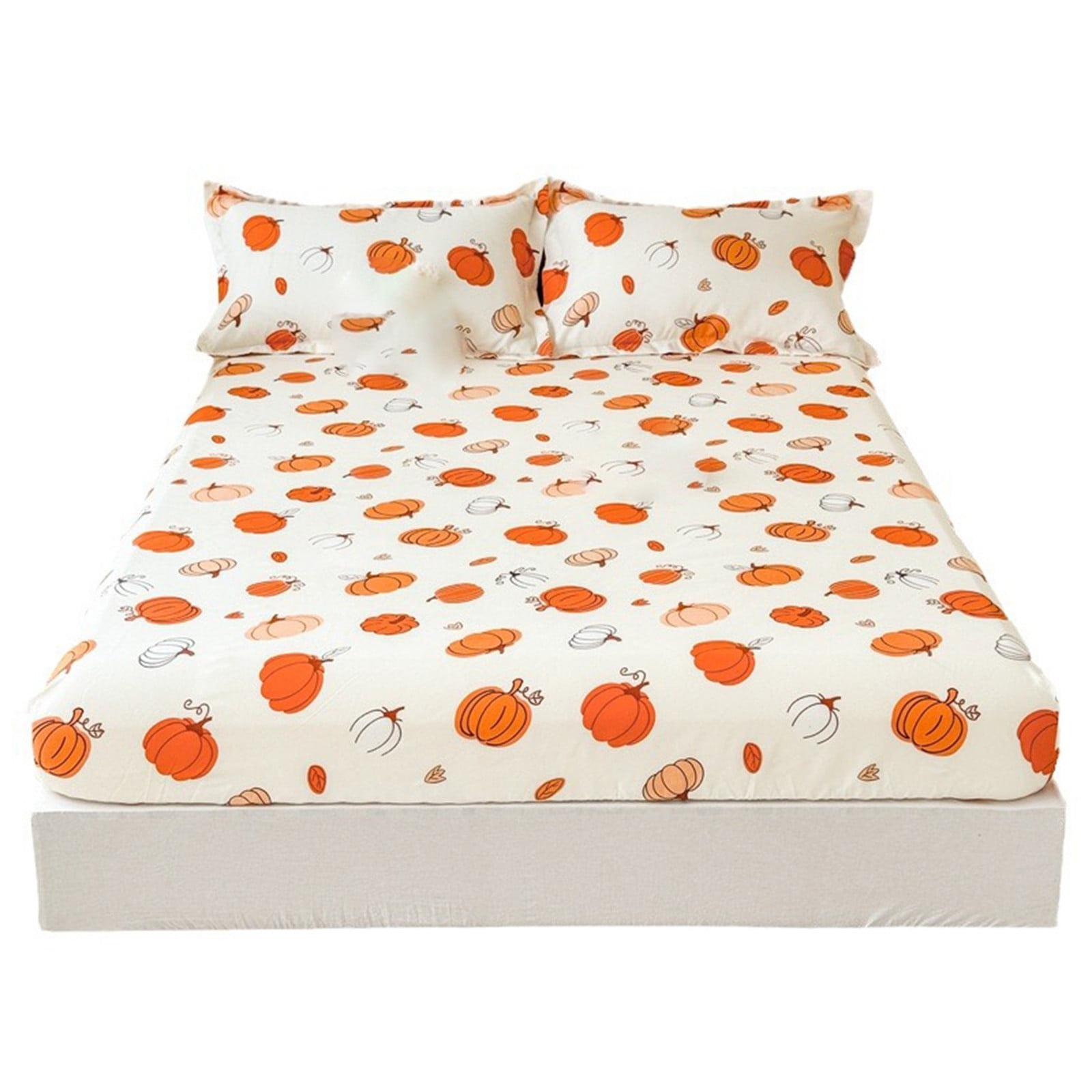 Kezqiaxn Halloween Mattress Protector, 47.2x78.7In Pumpkin Fitted Sheet