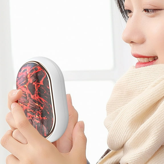 Kezqiaxn Hand Warmers Rechargeable, Long Time Electric Heater, Portable USB Hand Warmer Pocket Heater, Outdoor Smart Safe Heat, Gifts for Christmas/Outdoor/Golfs/Hunting, Camping Men Women White