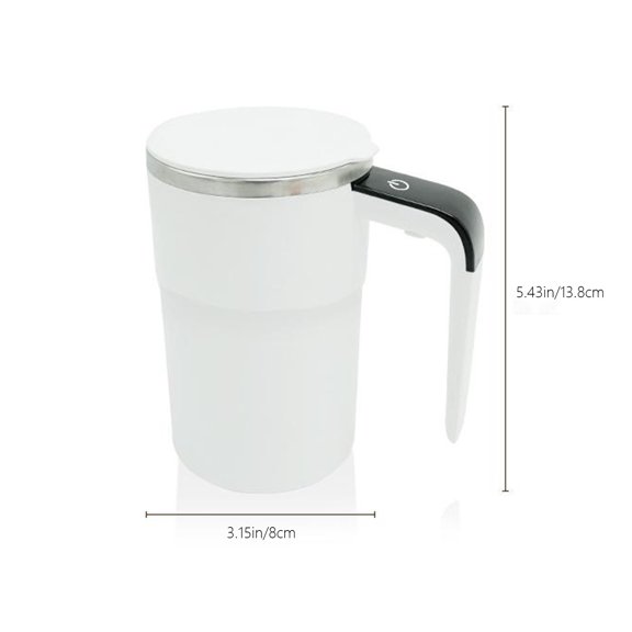 Kezqiaxn Home and Kitchen Gadgets Automatic Stirring Mug Automatic Temperature Measuring Stainless Steel Magnetized Mug Portable Coffee Mug Mugs White