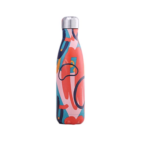 Kezqiaxn Home and Kitchen Gadgets Double Layer Stainless Steel Outdoor Sports Water Bottle Lacquer Colour Printed Red Wine Bottle Insulated Mugs Red