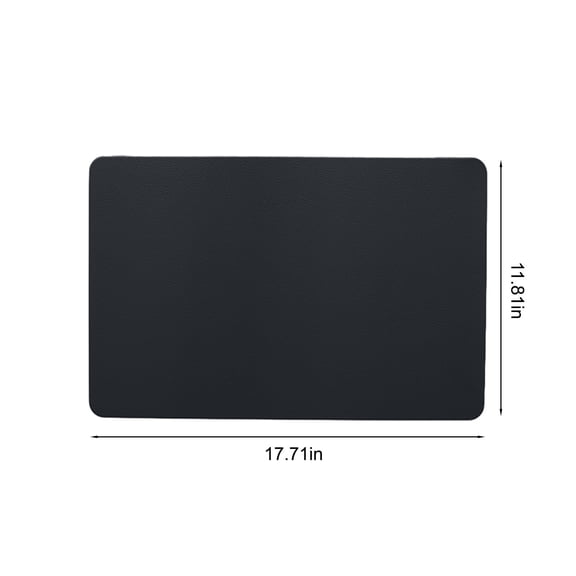 Kezqiaxn Home and Kitchen Gadgets Rectangular Leather Placemat Solid Colour Faux Leather Placemats, Coffee Mats, Kitchen Table Mats, , Easy To Clean Kitchen Table Mats Black