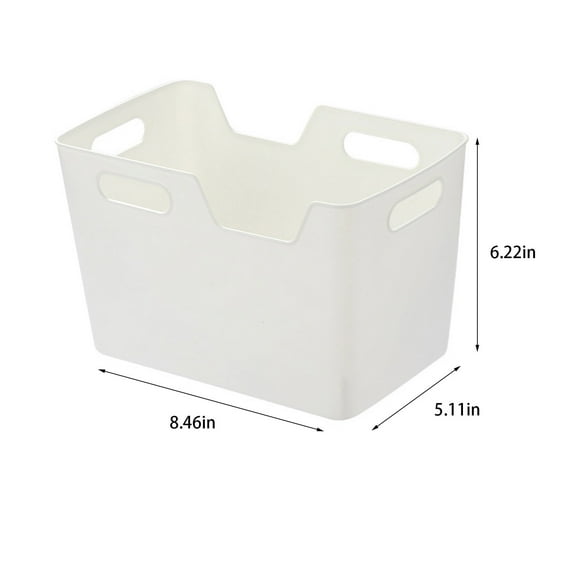 Kezqiaxn Home and Kitchen Gadgets White Plastic Storage Bins for Pantry Organization With Four Handles White