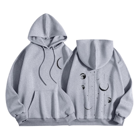 Kezqiaxn Hoodies for Women Casual Long Sleeve Fall Loose Hoodie Sweatshirts Womens Sweatshirt Fashion Clothing Gray XXL