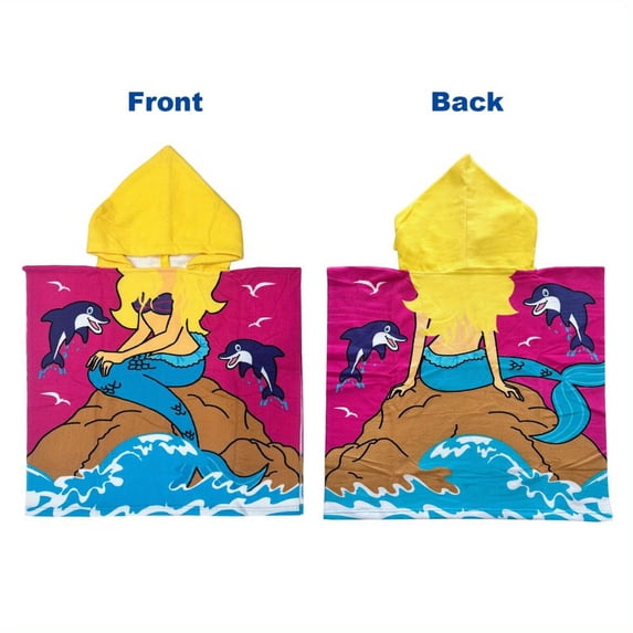 Kezqiaxn Kids Hooded Beach Towels For Boys Girls Super Absorbent Quick Dry Bath Towel 24''X48'' Thick Soft Cute Beach Towel Pool Swim Bath Travel Picnic Camping Baby Bath Beach Towels Ponchos