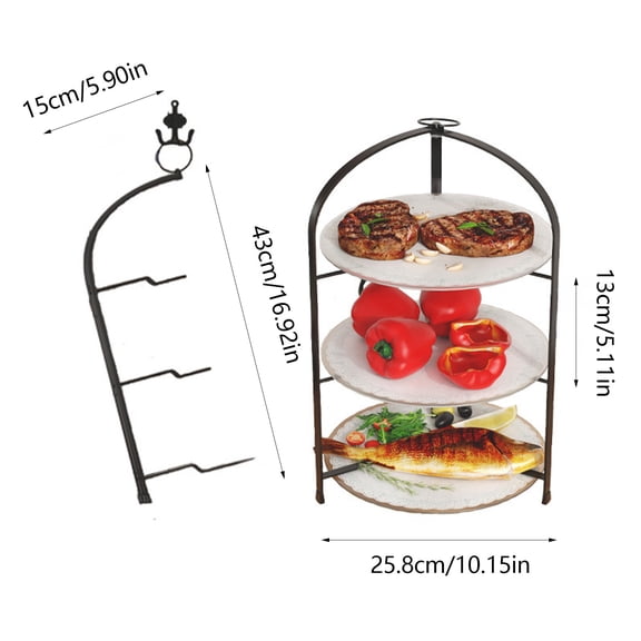 Kezqiaxn Kitchen Supplies Kitchen Vegetable Rack Stackable Shelf Foldable Perforated Preparation Basin Black