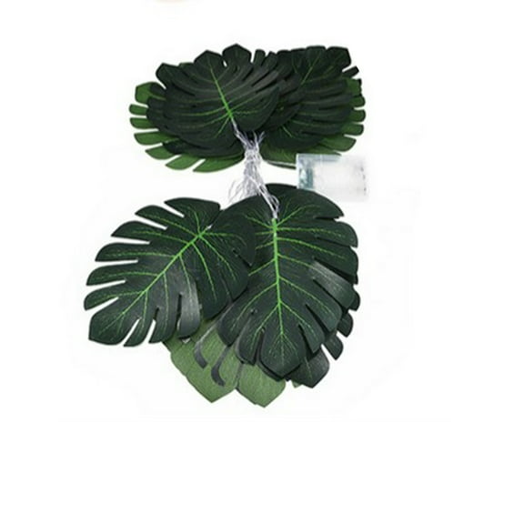 Kezqiaxn LED String Lights Clearance 20 LED Tropical Artificial Rattan Palm Leaves Wall Hanging Vines Leaf Green
